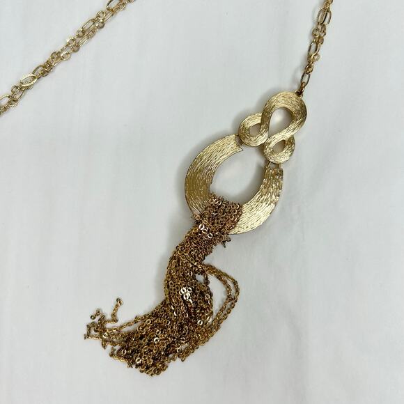 Lilly Pulitzer Fantasea Gold Tassle Neckace - Picture 3 of 3